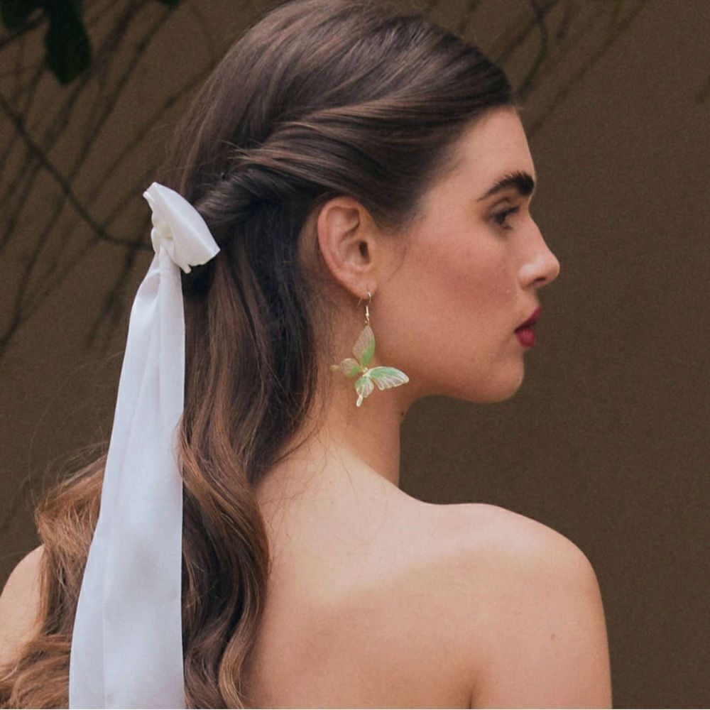 Green butterfly  earrings  A683